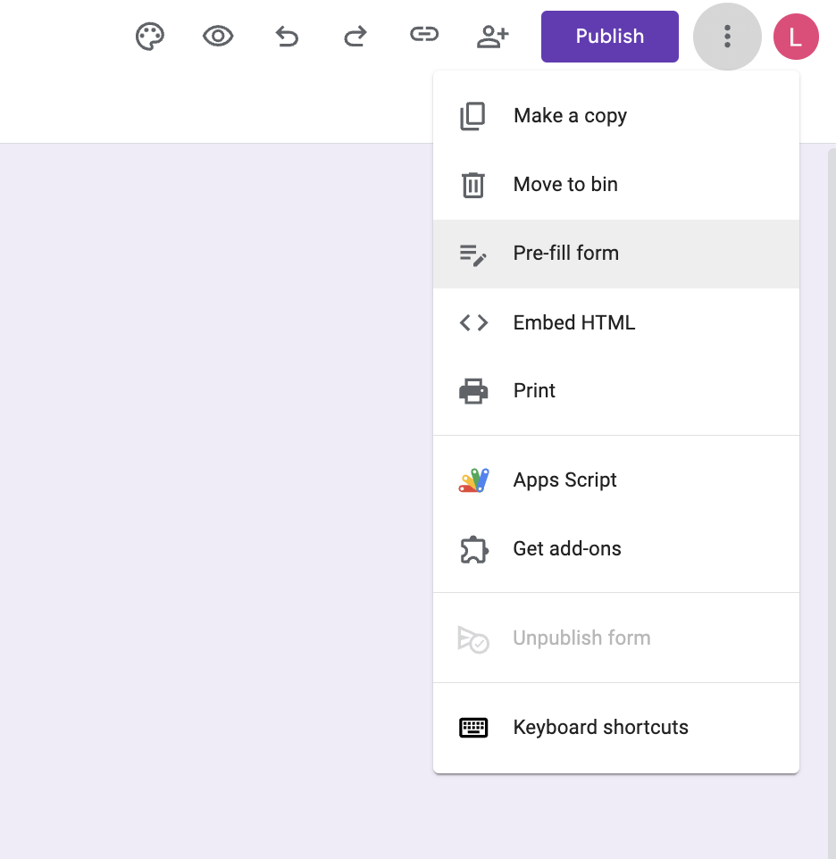 Select 'Pre-fill form'