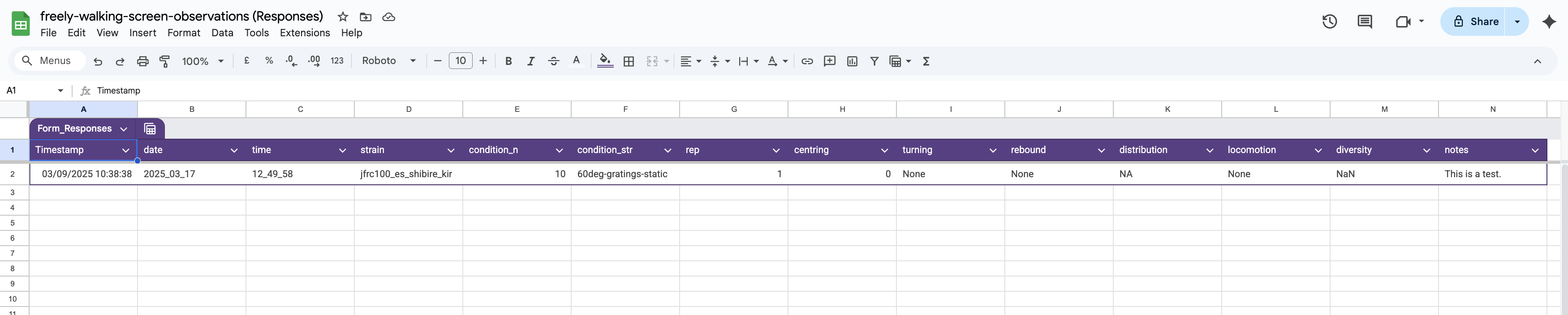 View the responses in the linked google sheet.